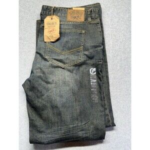Y2K Ecko Unltd. Men's Relaxed Fit Dark Blue Denim Jeans Straight Logo 40/34